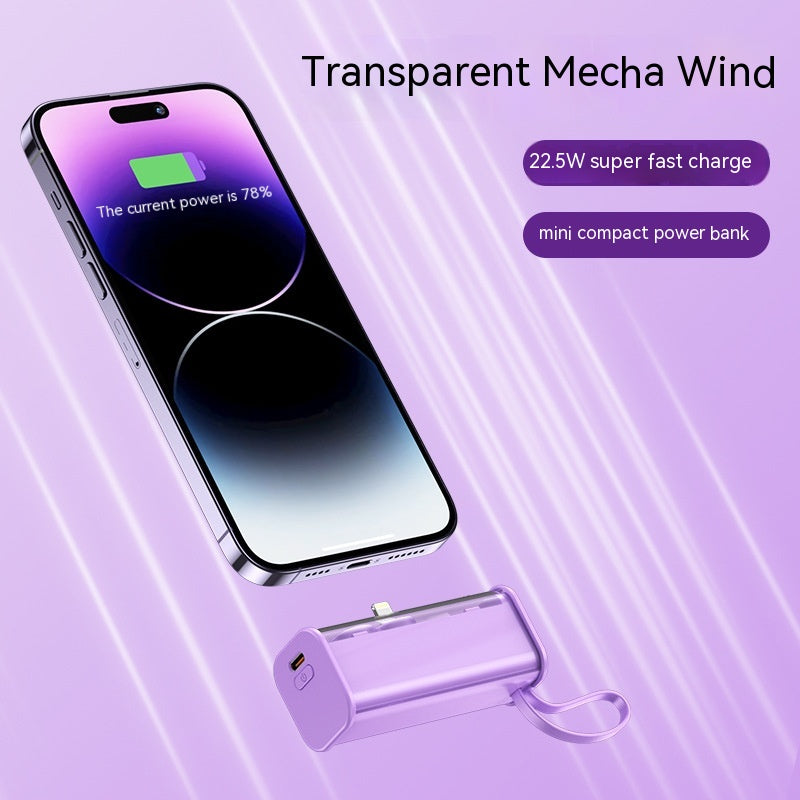 Industrial Wind With Cable Transparent Capsules Power Bank Super Fast Charge Mobile Power Supply