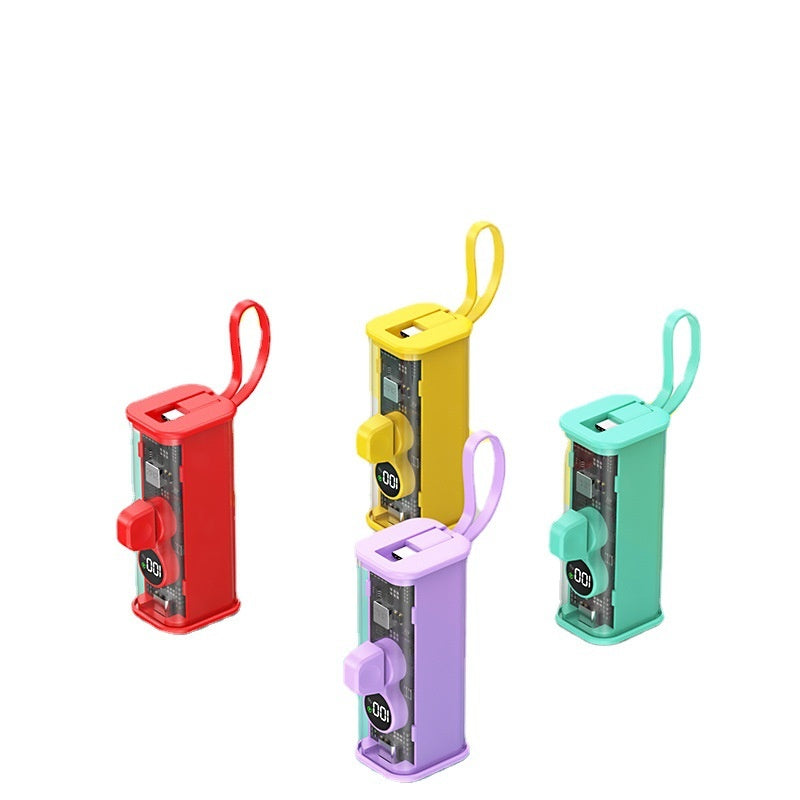 Industrial Wind With Cable Transparent Capsules Power Bank Super Fast Charge Mobile Power Supply