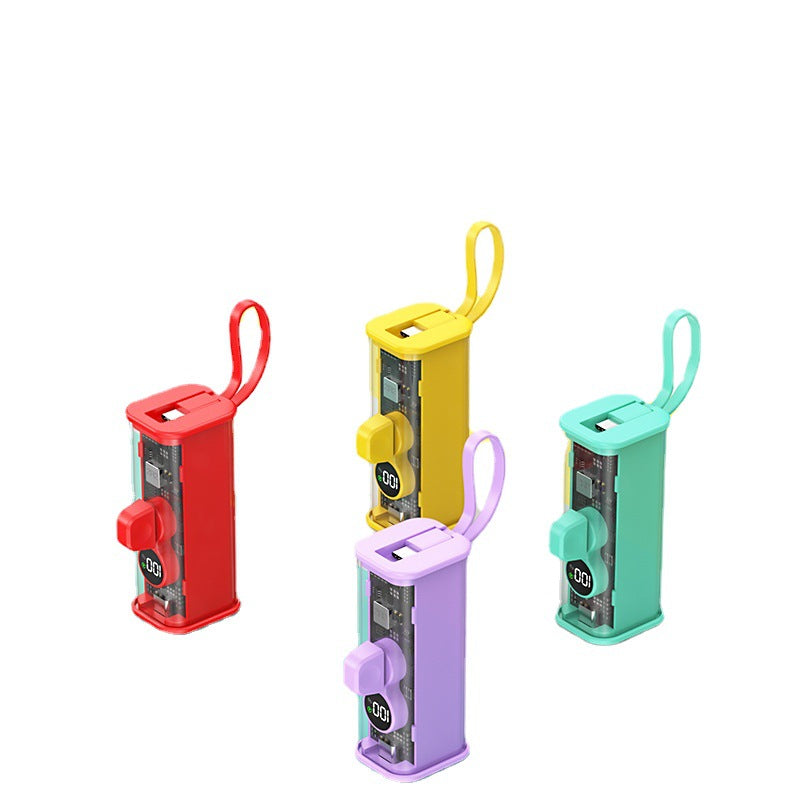 Industrial Wind With Cable Transparent Capsules Power Bank Super Fast Charge Mobile Power Supply