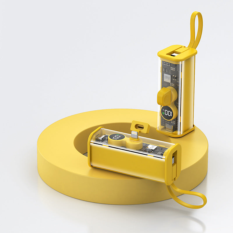 Industrial Wind With Cable Transparent Capsules Power Bank Super Fast Charge Mobile Power Supply