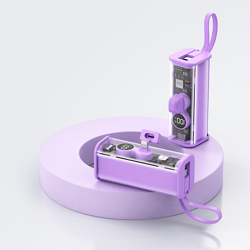 Industrial Wind With Cable Transparent Capsules Power Bank Super Fast Charge Mobile Power Supply