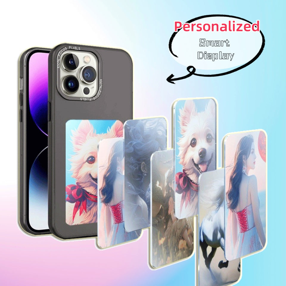 Battery-free smart phone case with e-ink display