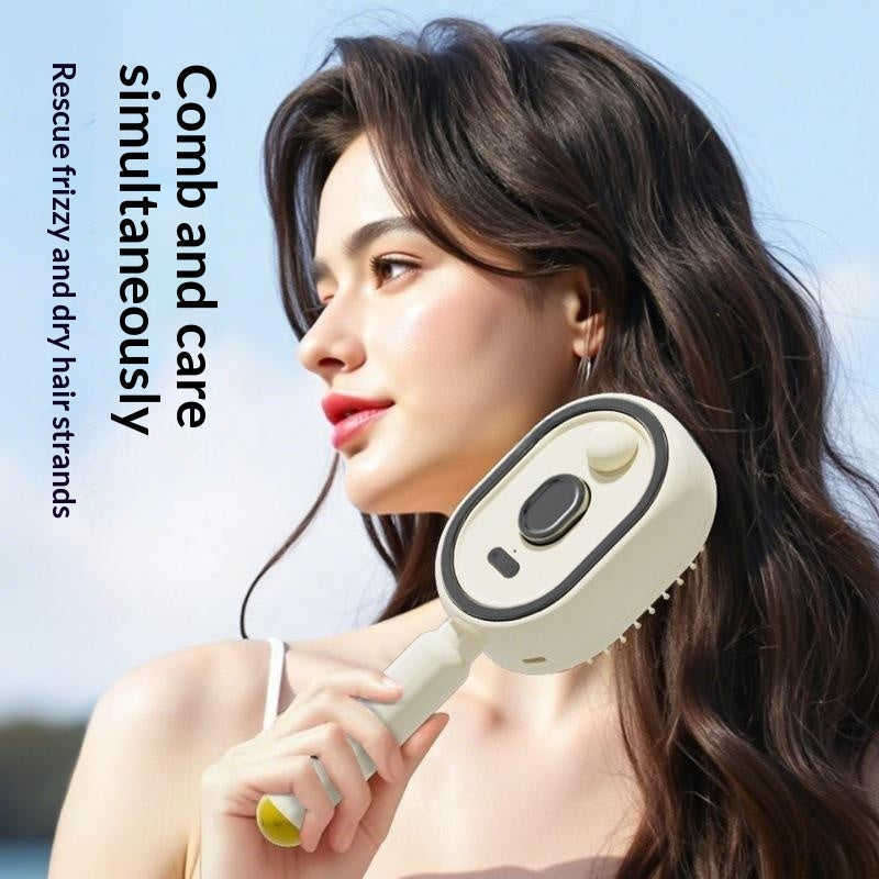 Electric airbag massage comb with mist spray for anti-tangle hair styling
