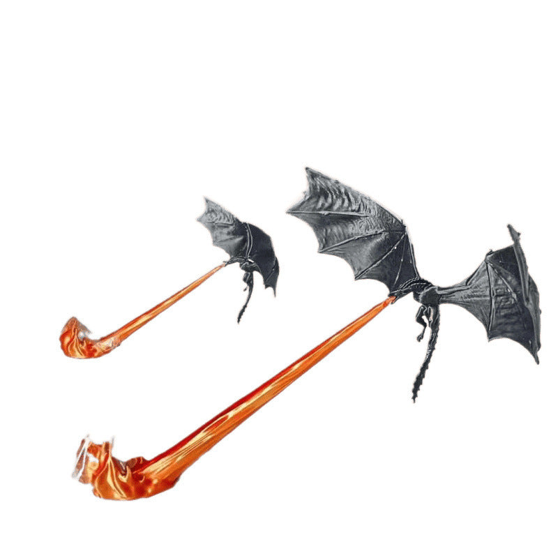 Fire breathing dragon bookshelf decor