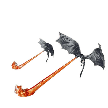 Fire breathing dragon bookshelf decor