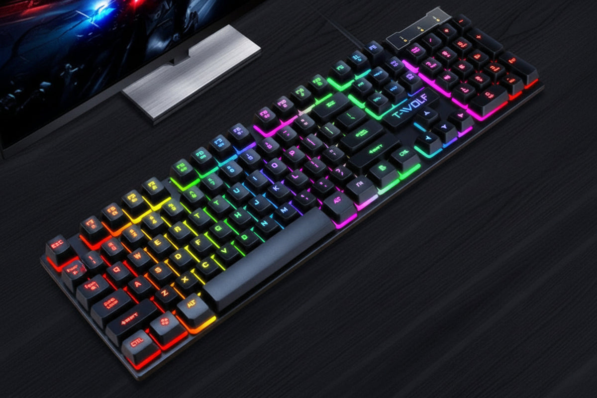 LED backlit gaming keyboard for PC