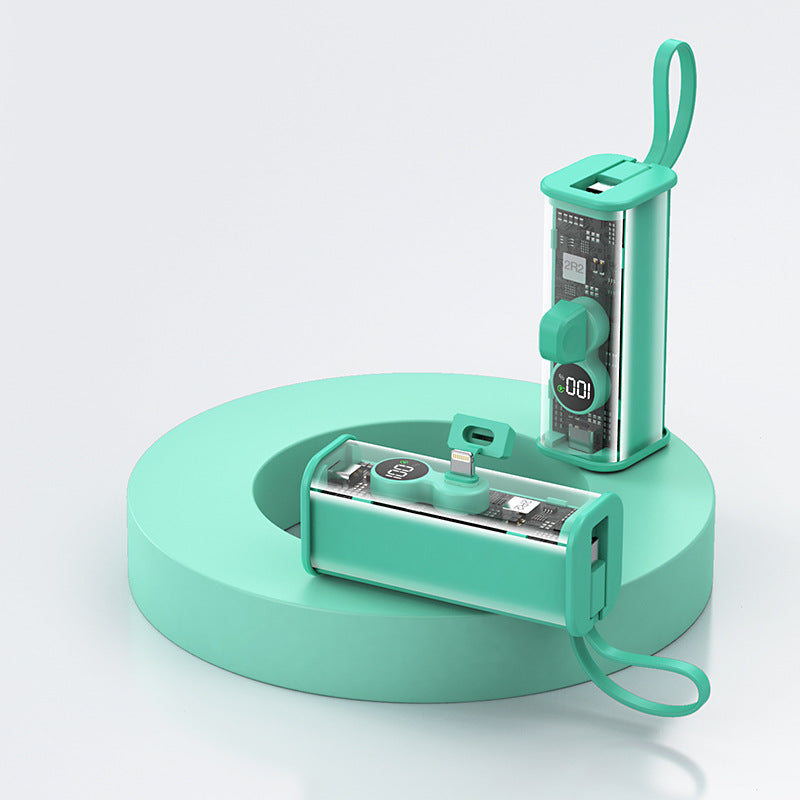 Industrial Wind With Cable Transparent Capsules Power Bank Super Fast Charge Mobile Power Supply