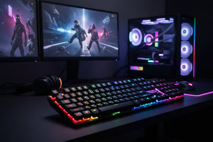 Gaming USB wired keyboard with luminous LED backlit design