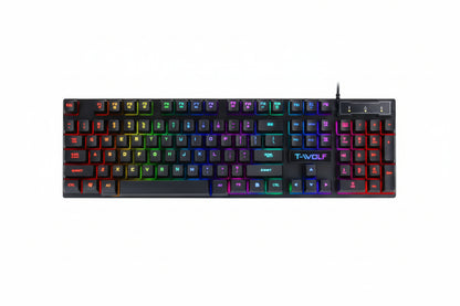 Gaming USB wired keyboard with luminous LED backlit design