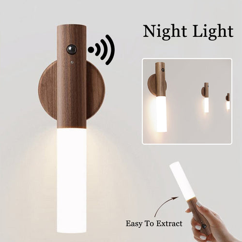 LED USB magnetic PIR motion sensor night light for cabinet and hallway