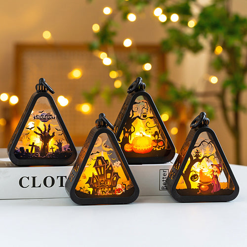Portable Halloween pumpkin lantern for desktop and seasonal home decoration